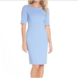 Eliza J Crepe Sheath Dress in Blue